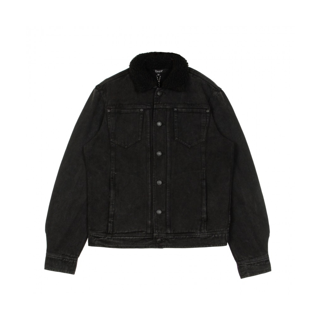 RIPNDIP GIUBBOTTO JEANS FUCKING FUCK DENIM SHERPA JACKET BLACK WA