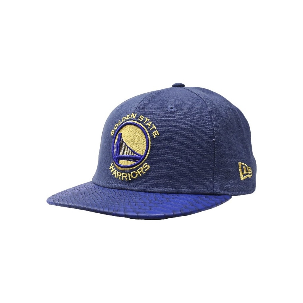 CAPPELLO FITTED NEW ERA CAP FITTED NBA GOLDEN STATE WARRIORS TEAM PU CANVAS DarkRoyal/Yellow unico