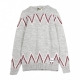 FANTA CHEVRON HEATHER GREY PULLOVER