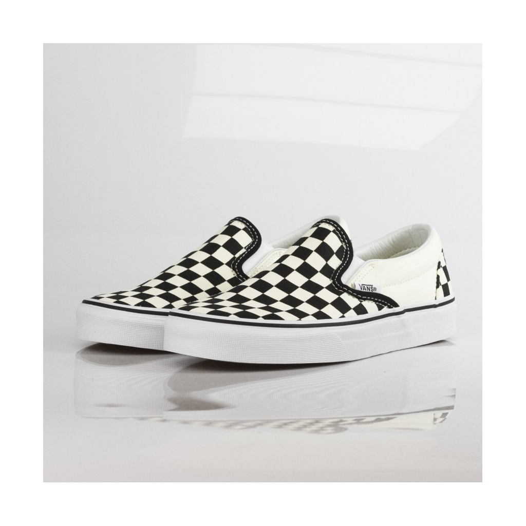 SCARPA BASSA CLASSIC SLIP-ON BLACK/WHITE/WHITE