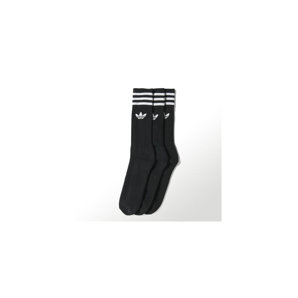 CALZE SOLID CREW SOCK BLACK/WHITE