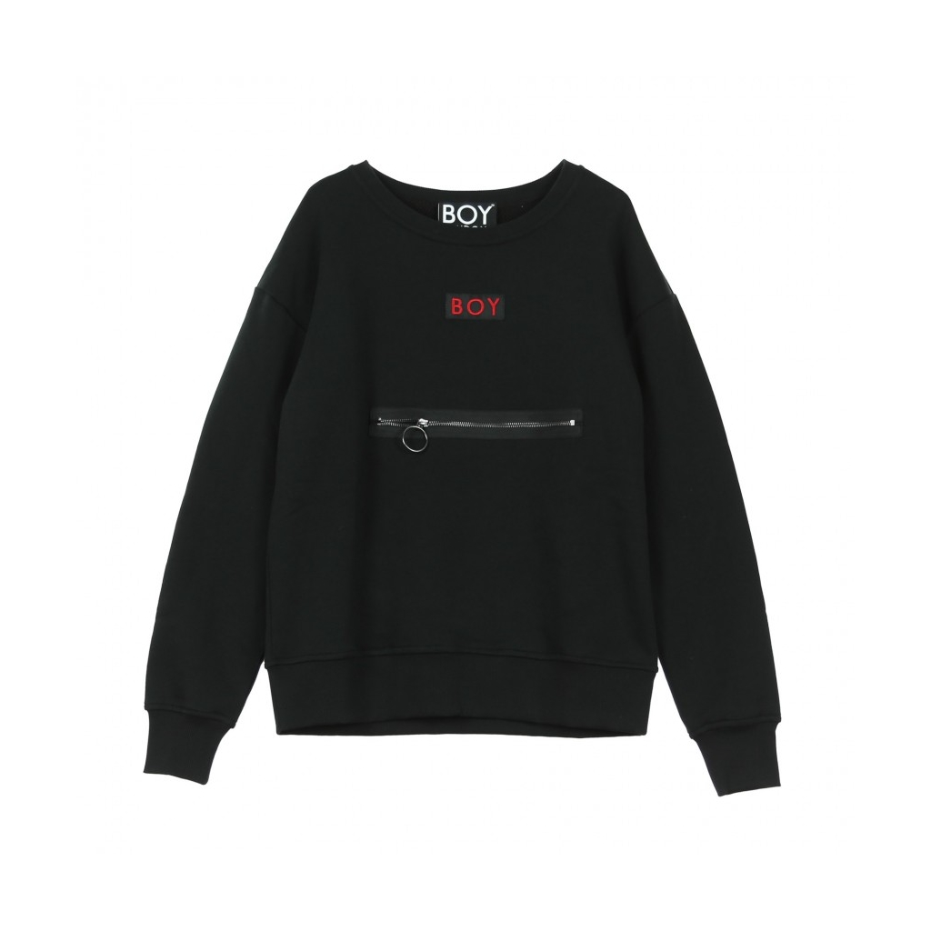 FELPA GIROCOLLO GROSGRAIN SWEAT BLACK/RED