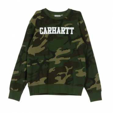 FELPA GIROCOLLO COLLEGE SWEAT CAMO LAUREL/WHITE