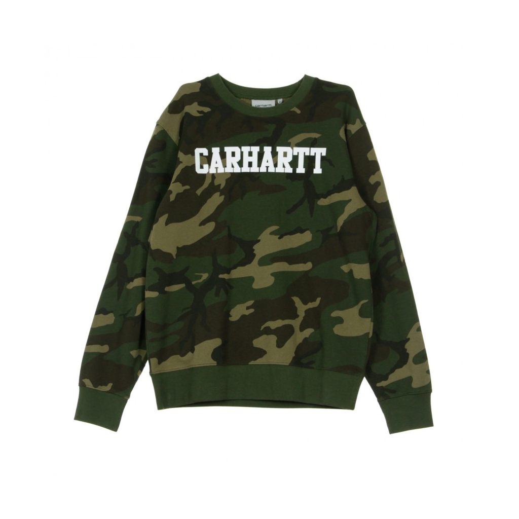 FELPA GIROCOLLO COLLEGE SWEAT CAMO LAUREL/WHITE