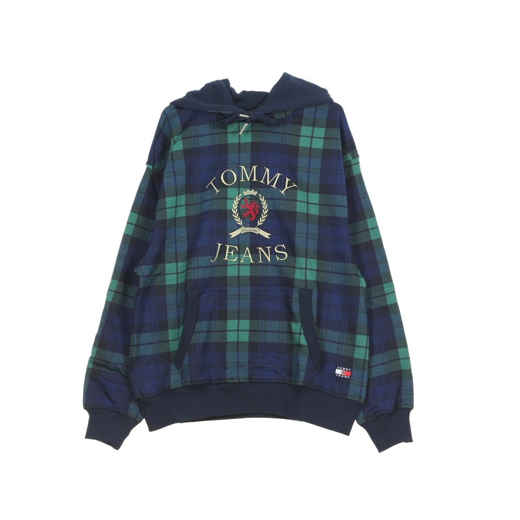 tommy jeans plaid crest hoodie