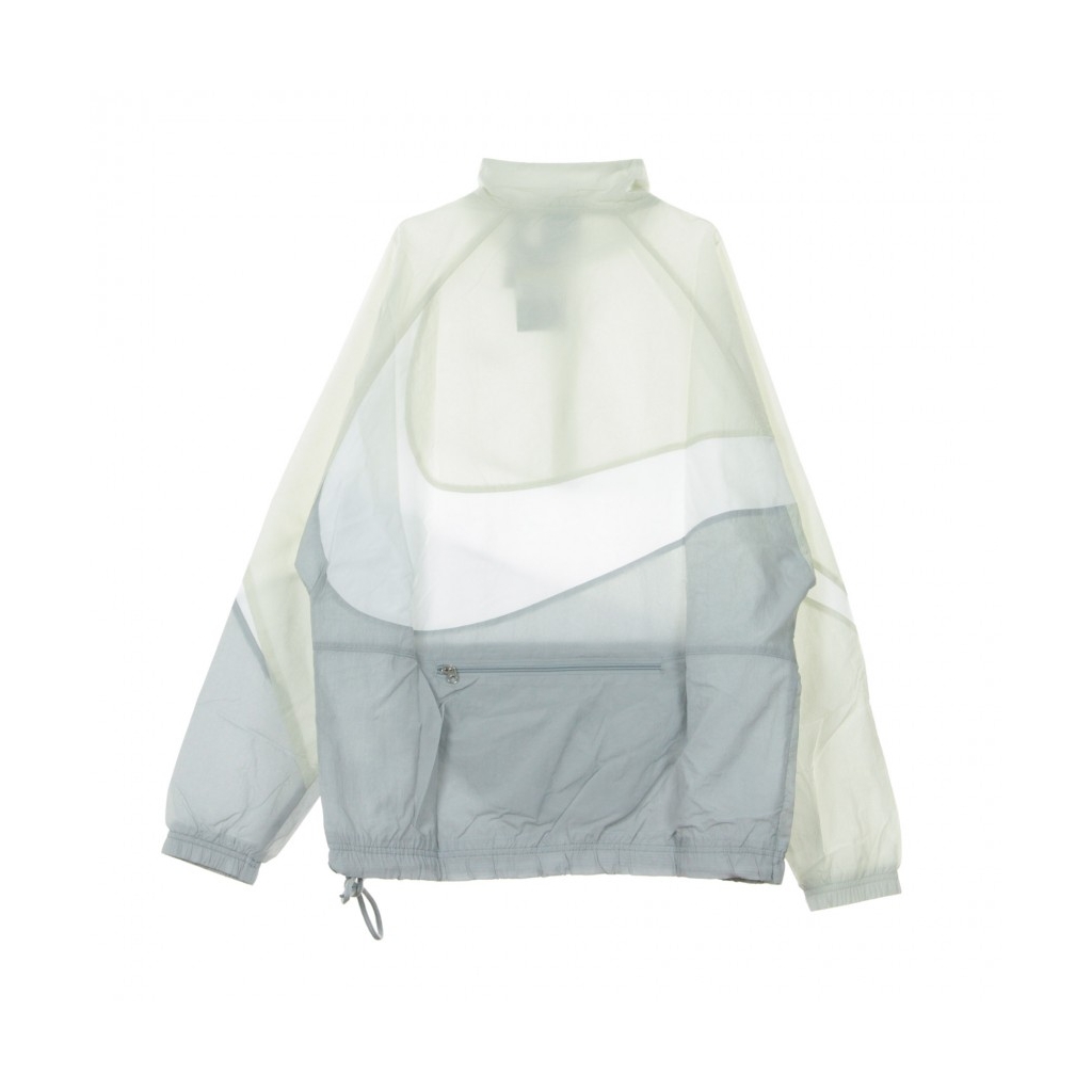 WINDBREAKER VW SWOOSH WVN HLFZIP JKT WOLF GREY/WHITE/LIGHT BONE/WHITE