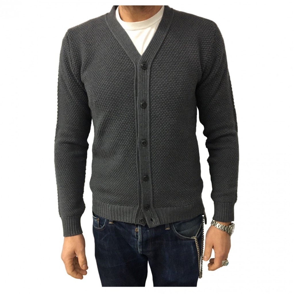 GRP cardigan man gray 100 wool MADE IN ITALY UNIQUE | Bowdoo.com