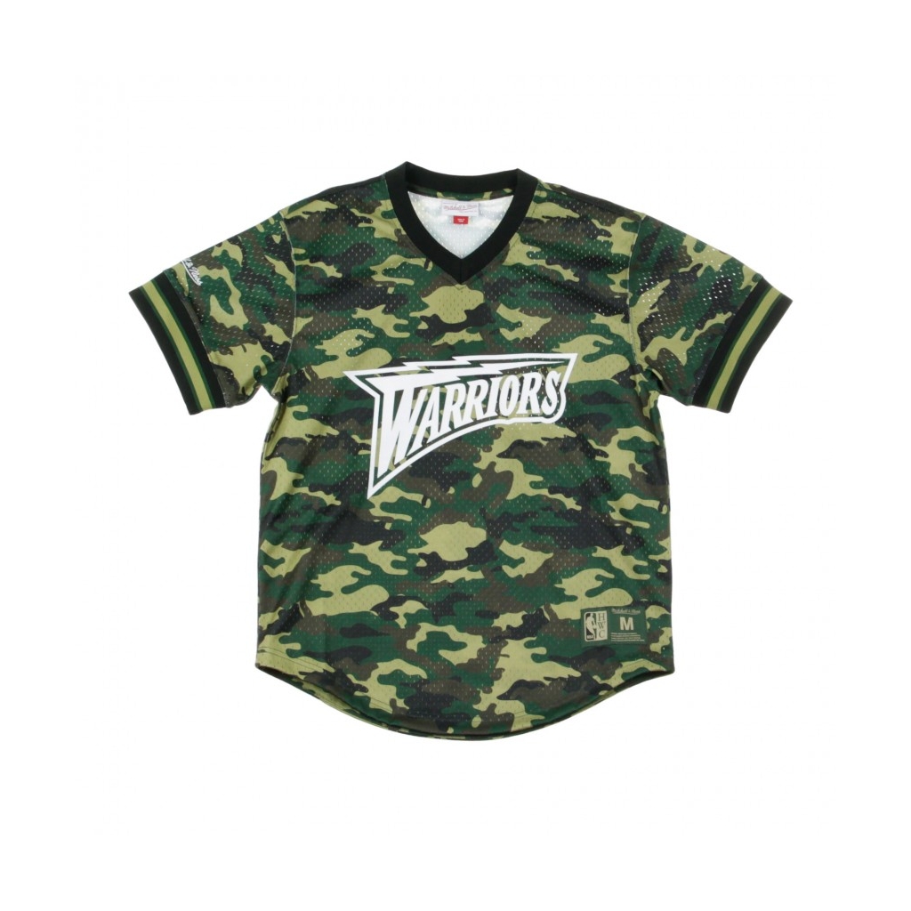 CASACCA BASKET NBA CAMO MESH V-NECK TEE GOLWAR WOODLAND CAMO