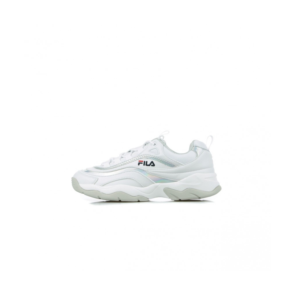 fila ray low white silver