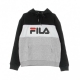 FELPA LEGGERA CAPPUCCIO LORI HOODY BLACK/LIGHT GREY MELANGE/BRIGHT WHITE