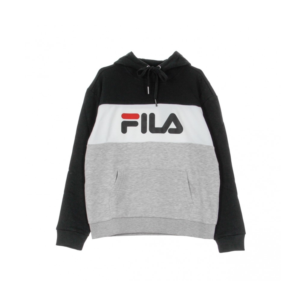 FELPA LEGGERA CAPPUCCIO LORI HOODY BLACK/LIGHT GREY MELANGE/BRIGHT WHITE