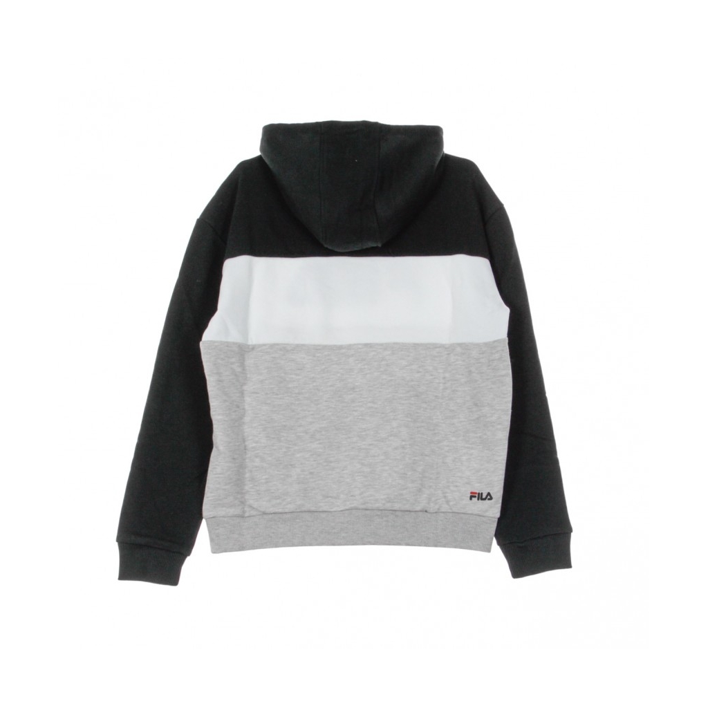 FELPA LEGGERA CAPPUCCIO LORI HOODY BLACK/LIGHT GREY MELANGE/BRIGHT WHITE