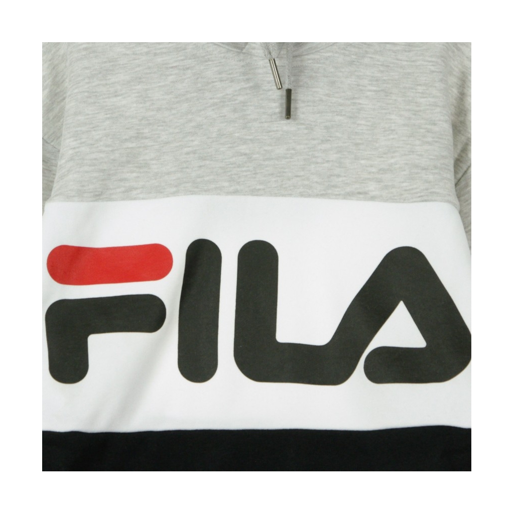 FELPA CAPPUCCIO NIGHT BLOCKED HOODIE LIGHT GREY MELANGE/BROS/BRIGHT WHITE/CITRUS