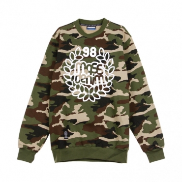 FELPA GIROCOLLO BASE CREWNECK WOODLAND CAMO