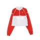 GIACCA TUTA POLY CROP RED SCARLET/WHITE