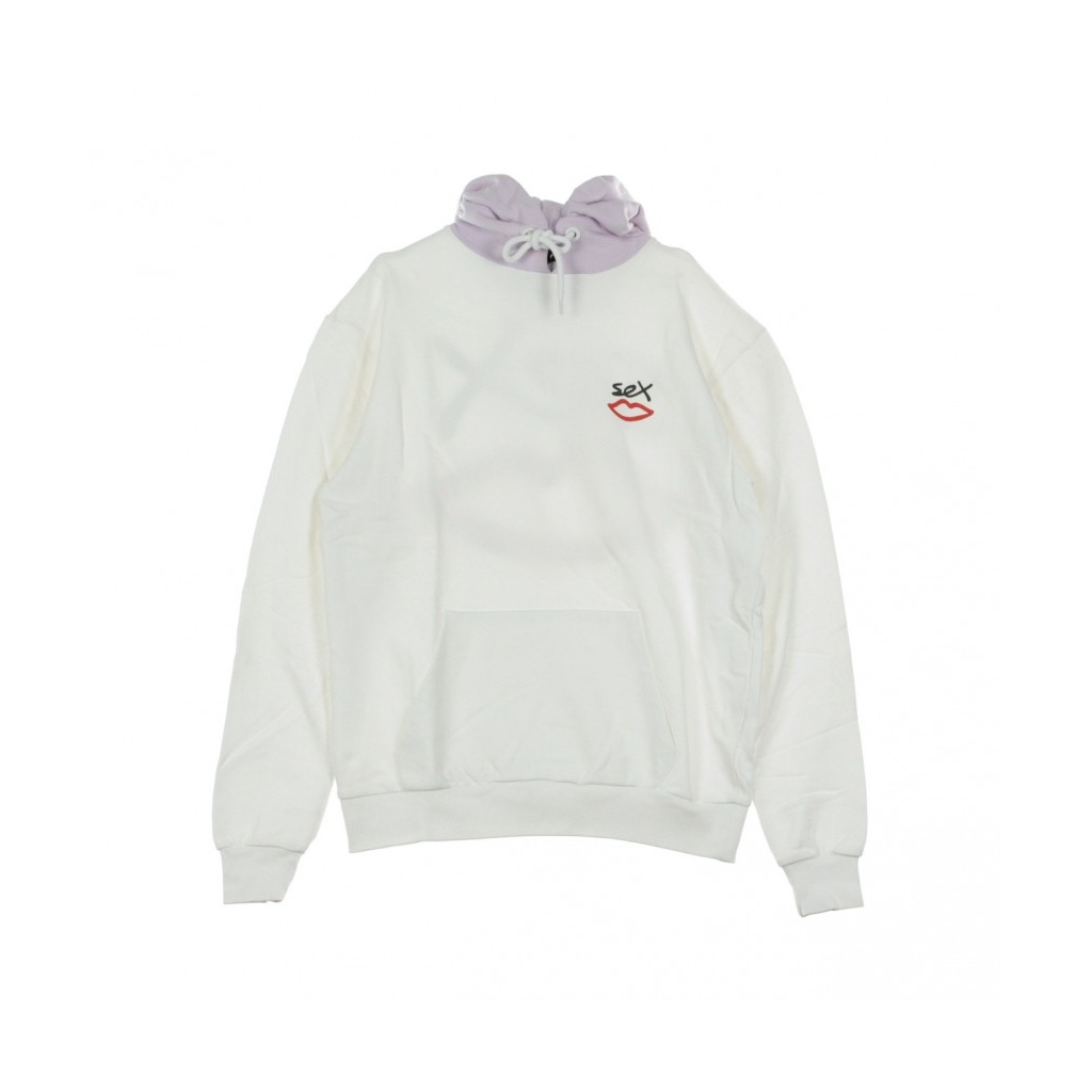 FELPA LEGGERA CAPPUCCIO TWO TONE HOODY OPTIC WHITE/PASTEL