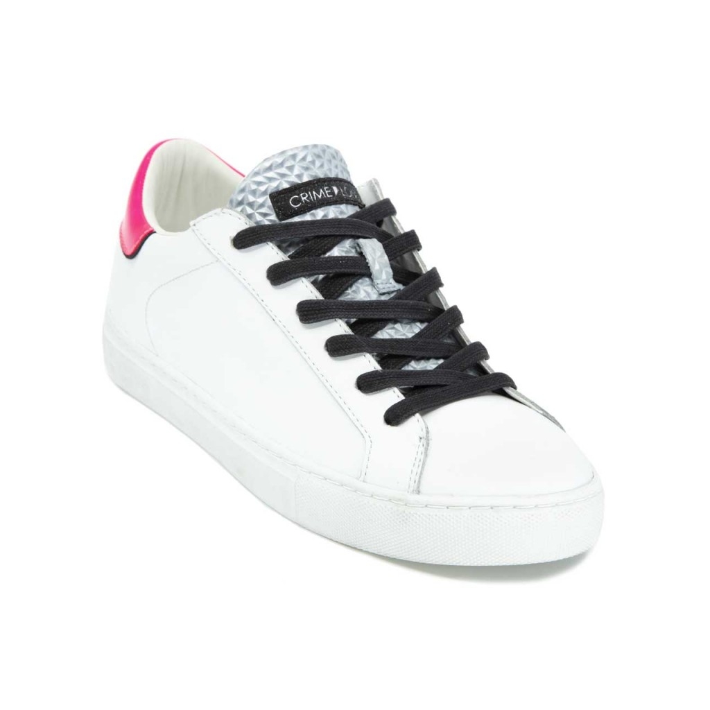 Crime London - Sneakers Beat bianche e rosa fluo SILVER - Scarpe |B |  Bowdoo.com