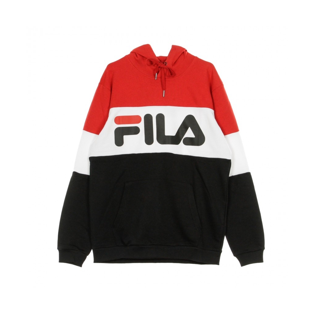 FELPA LEGGERA CAPPUCCIO MEN NIGHT BLOCKED TRUE RED/BLACK/BRIGHT WHITE