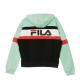 FELPA LEGGERA CAPPUCCIO CORTA ELLA MIST GREEN/BLACK/BRIGHT WHITE/TRUE RED