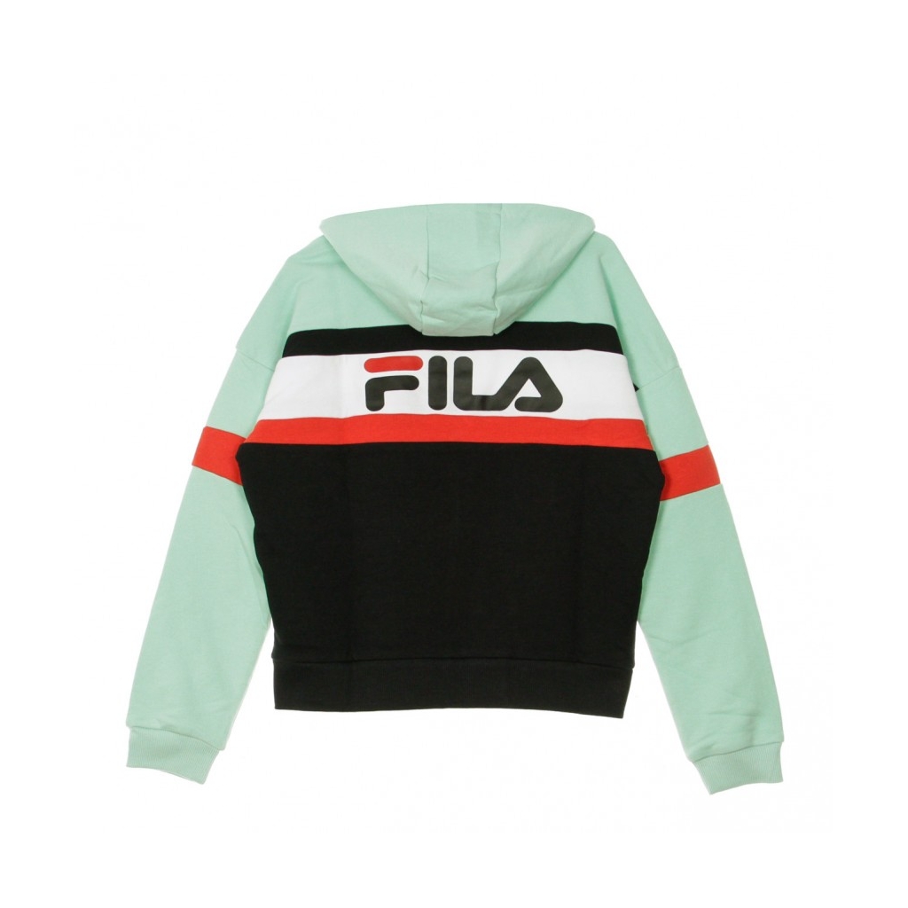 FELPA LEGGERA CAPPUCCIO CORTA ELLA MIST GREEN/BLACK/BRIGHT WHITE/TRUE RED