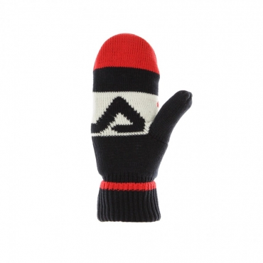 GUANTI INTARSIA KNITTED MITTENS BLACK IRIS/TRUE RED/BRIGHT WHITE