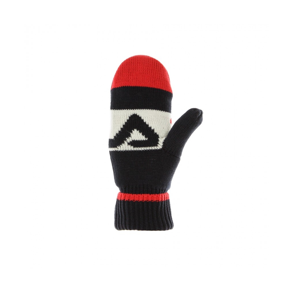 GUANTI INTARSIA KNITTED MITTENS BLACK IRIS/TRUE RED/BRIGHT WHITE