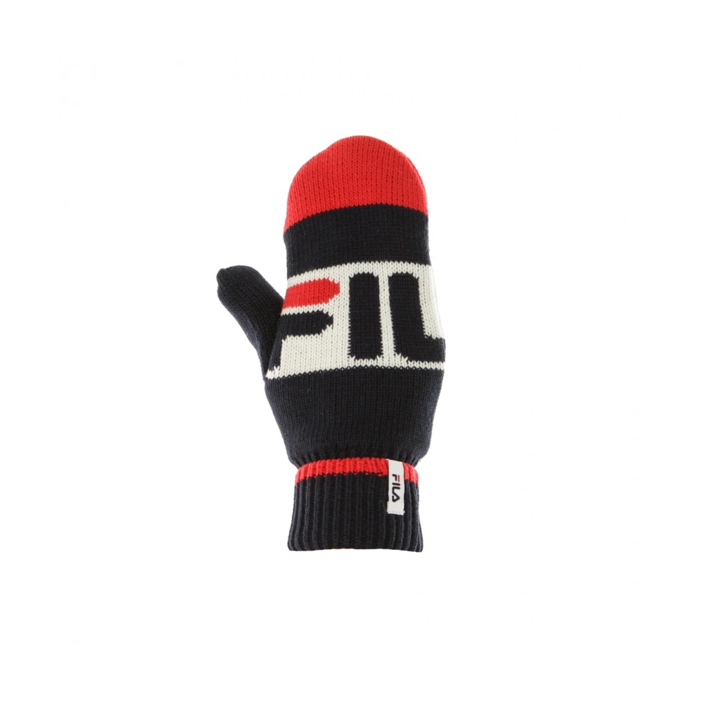 GUANTI INTARSIA KNITTED MITTENS BLACK IRIS/TRUE RED/BRIGHT WHITE