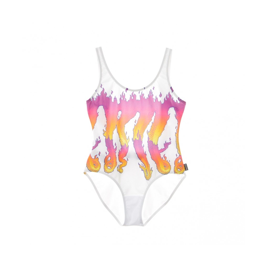 COSTUME W FLAMES SWIMSUIT WHITE