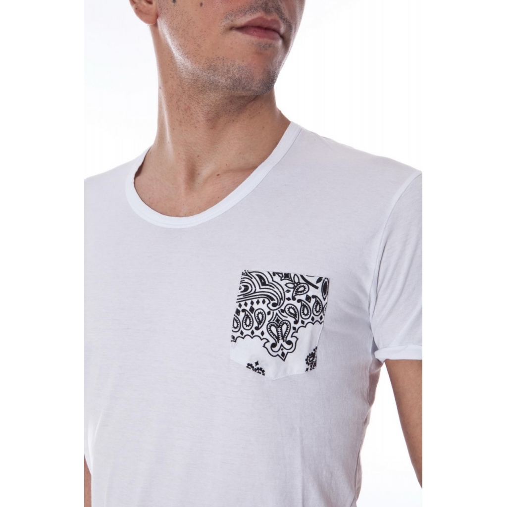 T-SHIRT MAGLIA BANDA USA BIANCO