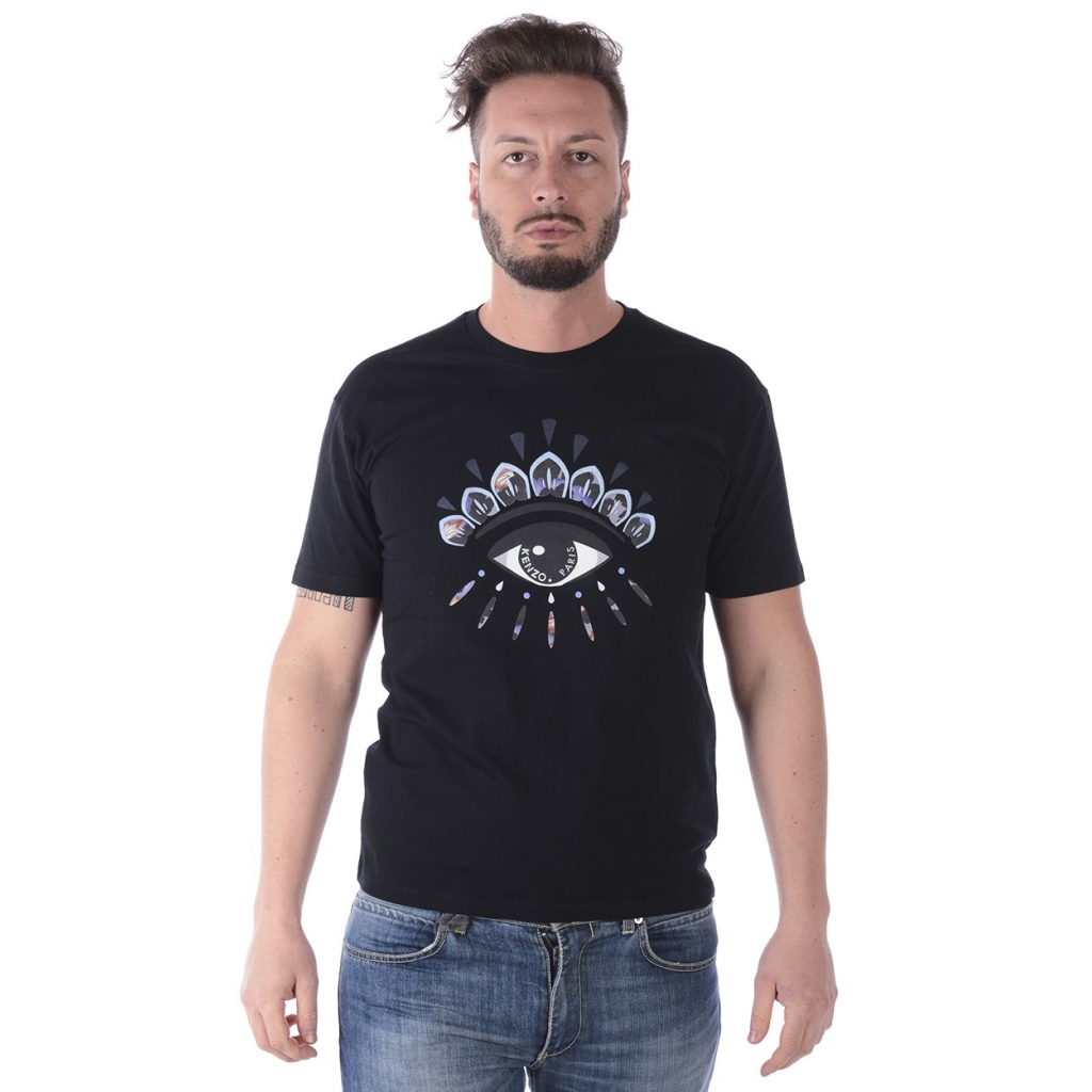 T-SHIRT INDONESIAN FLOWER EYE T SHIRT NERO