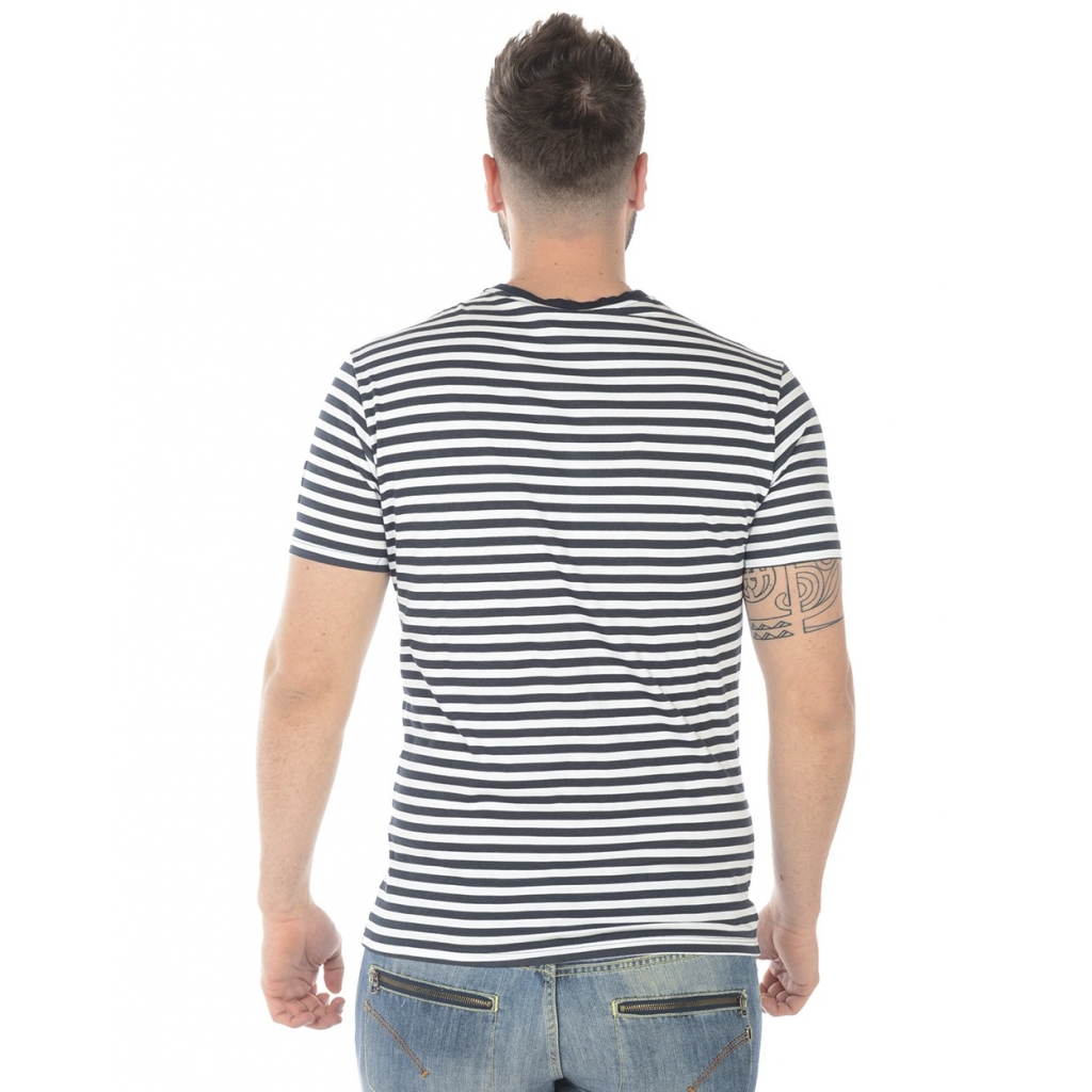 T-SHIRT MAGLIA UNA TASCA CHECK ST BLU