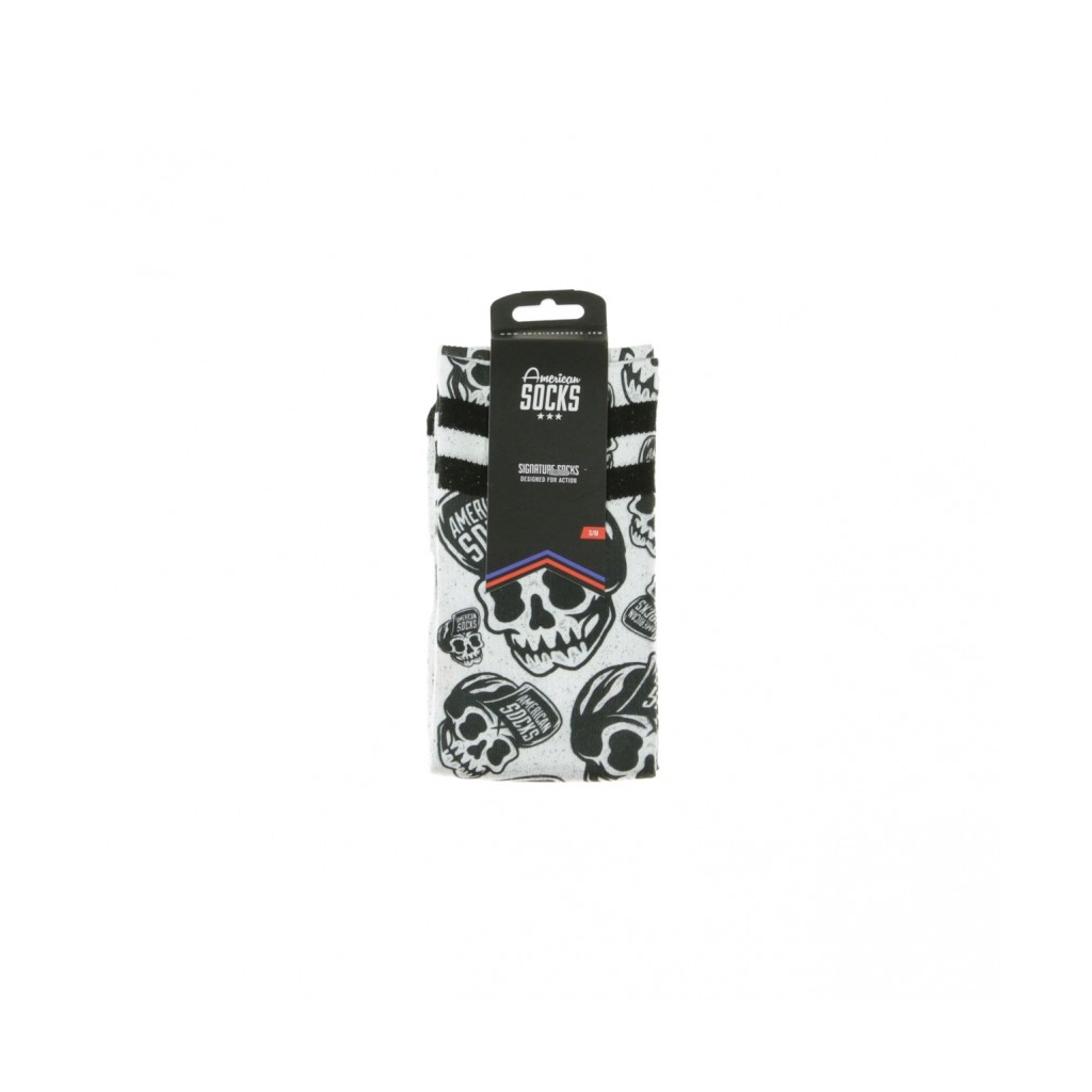 CALZE SIGNATURE SKATER SKULL WHITE/BLACK