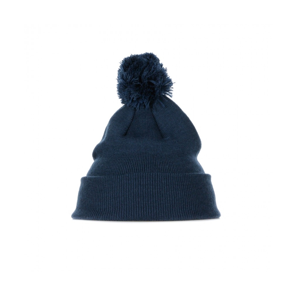 BERRETTO LANA VELLY POM POM BEANIE NAVY