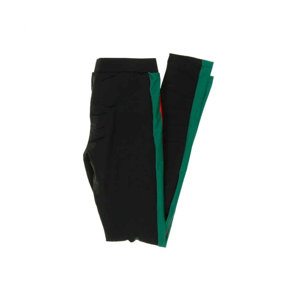 LEGGINS SIDE STRIPE BLACK/GREEN/FIRE RED