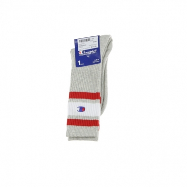 CALZE CREW SOCKS LIGHT GREY/WHITE/RED