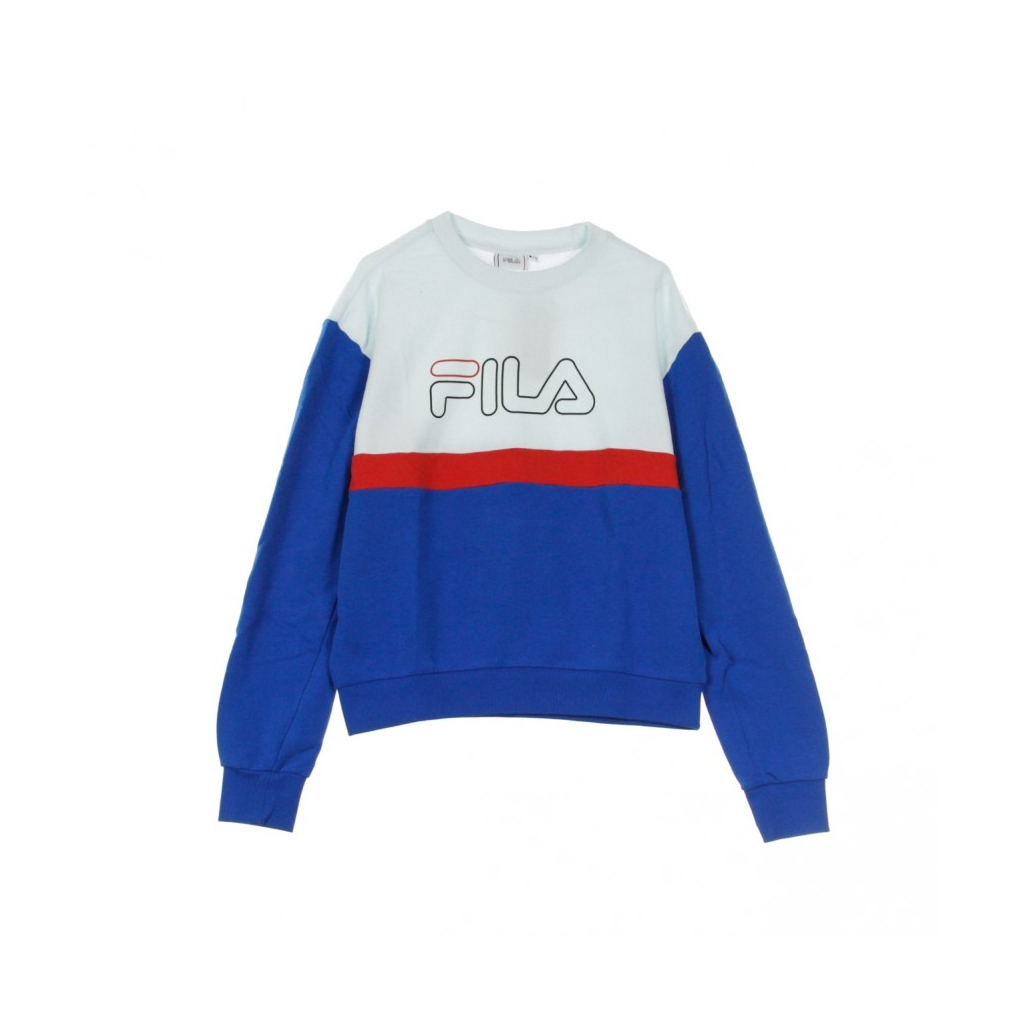 FELPA LEGGERA GIROCOLLO ELISABETH CREW BRIGHT WHITE/LAPIS BLUE/TRUE RED