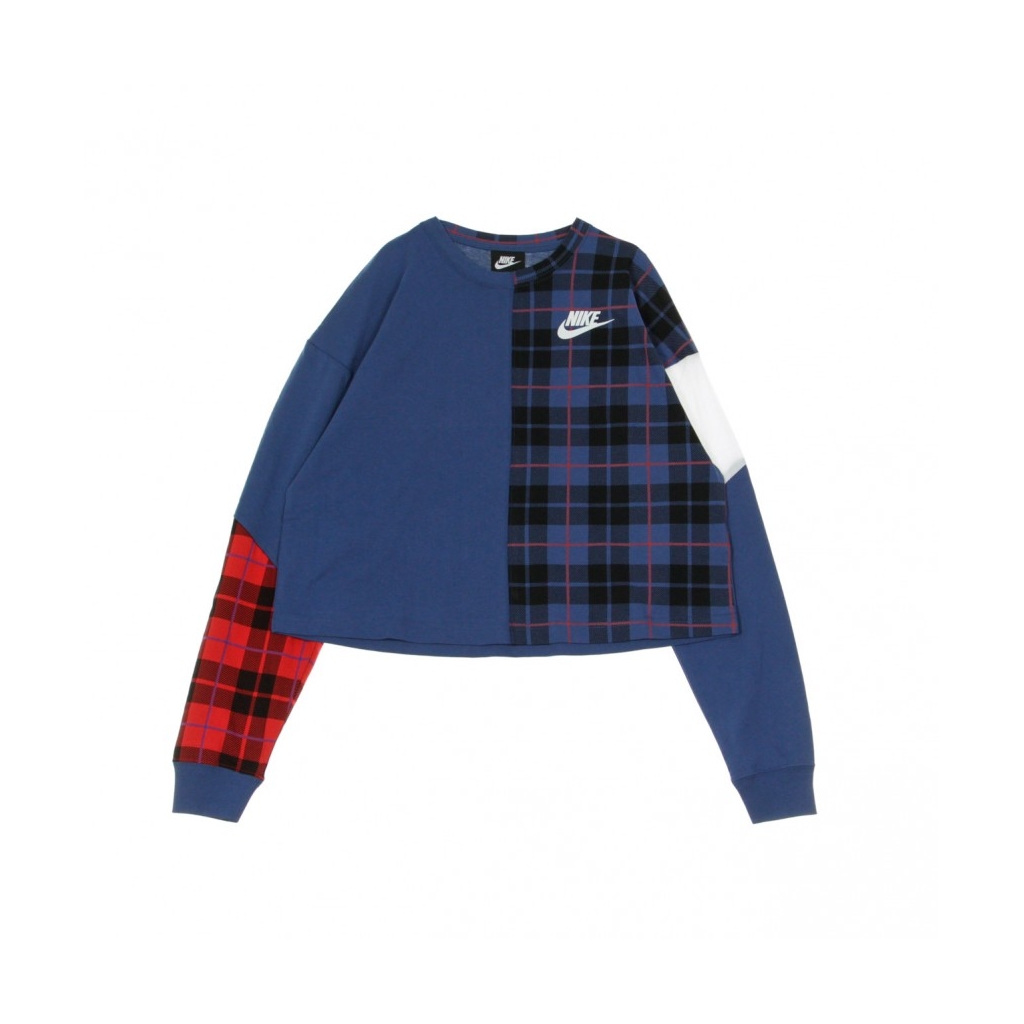 MAGLIETTA MANICA LUNGA TOP LS PLAID MYSTIC NAVY/WHITE/WHITE