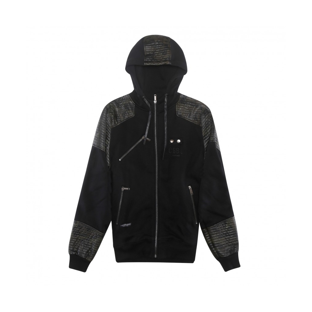 FELPA CAPPUCCIO MOTO ZIP HOODY NERO