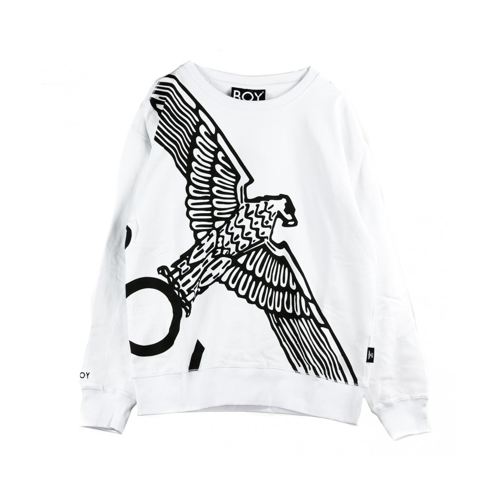 FELPA GIROCOLLO EAGLE WINGSPAN SWEAT WHITE/BLACK