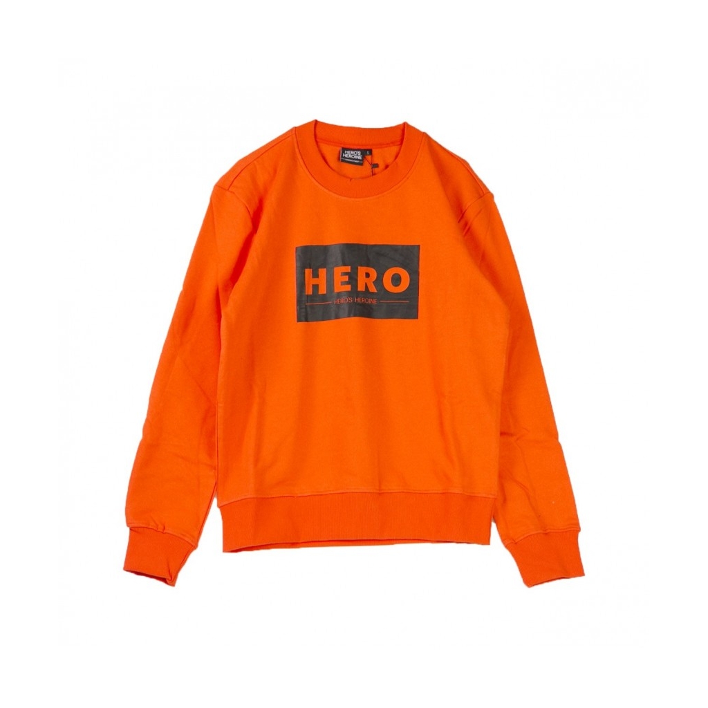 FELPA GIROCOLLO HERO LOGO ORANGE