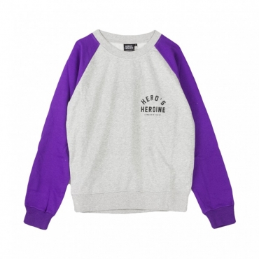 FELPA GIROCOLLO ARC LOGO CONTRAST PURPLE/LIGHT GREY