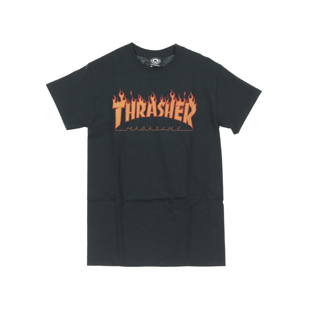 Thrasher Maglietta Flame Half Tone Black T Shirt Bowdoo Com