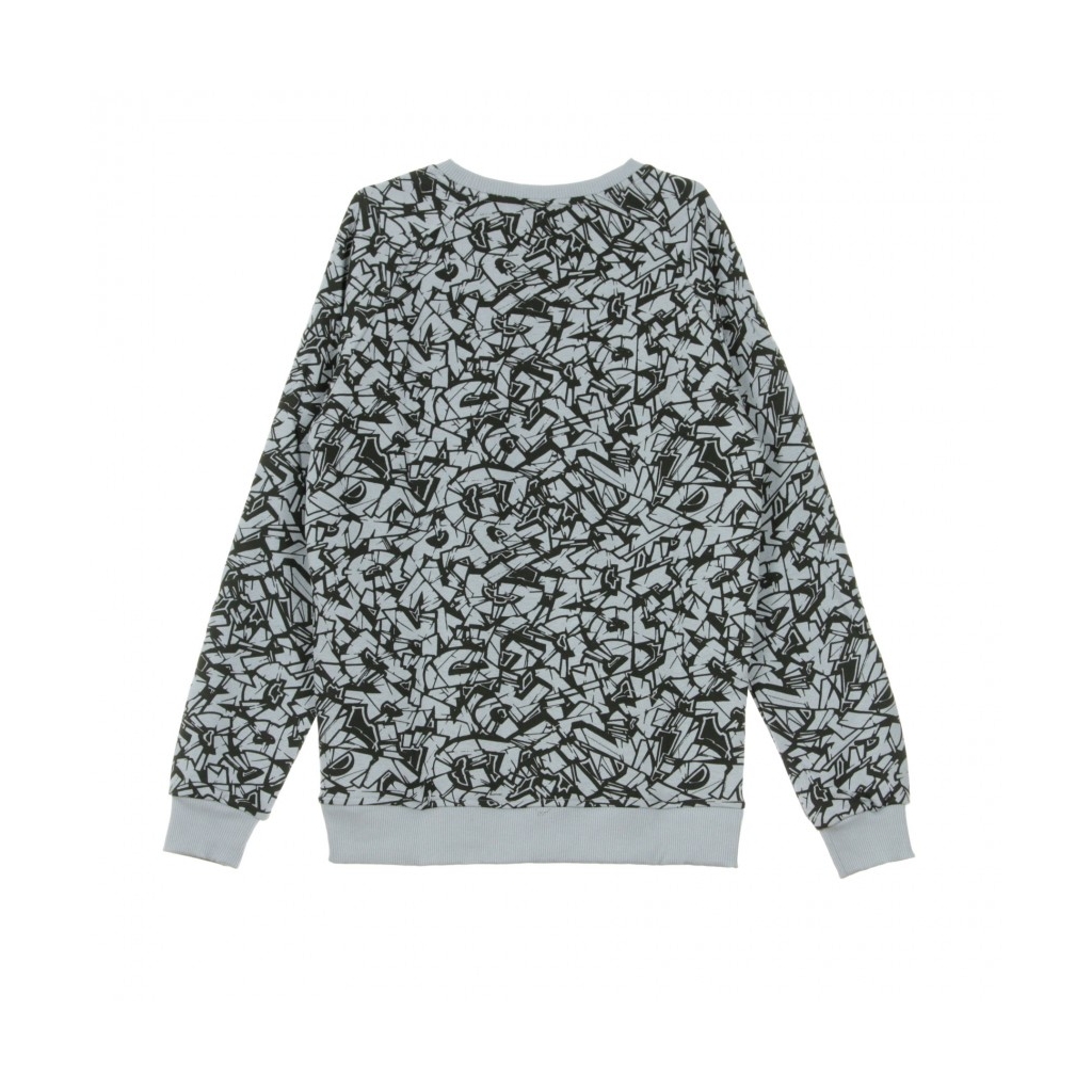 FELPA GIROCOLLO ROCKS PATTERN CREW GREY/BLACK