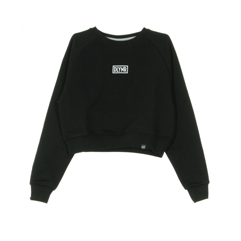 FELPA GIROCOLLO LOGO CROP BLACK