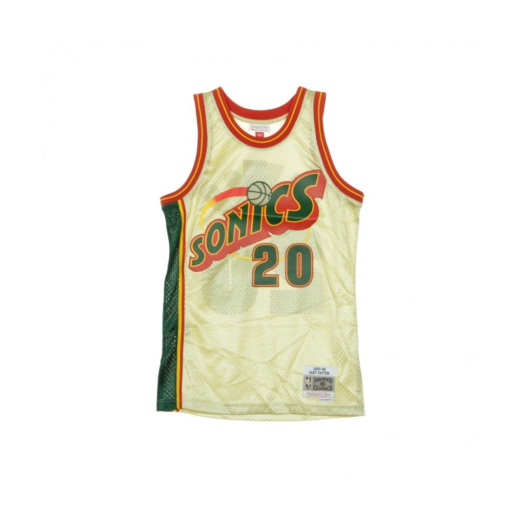 CANOTTA NBA SWINGMAN JERSEY GARY PAYTON 1995-96 SEASUP GOLD/OTC