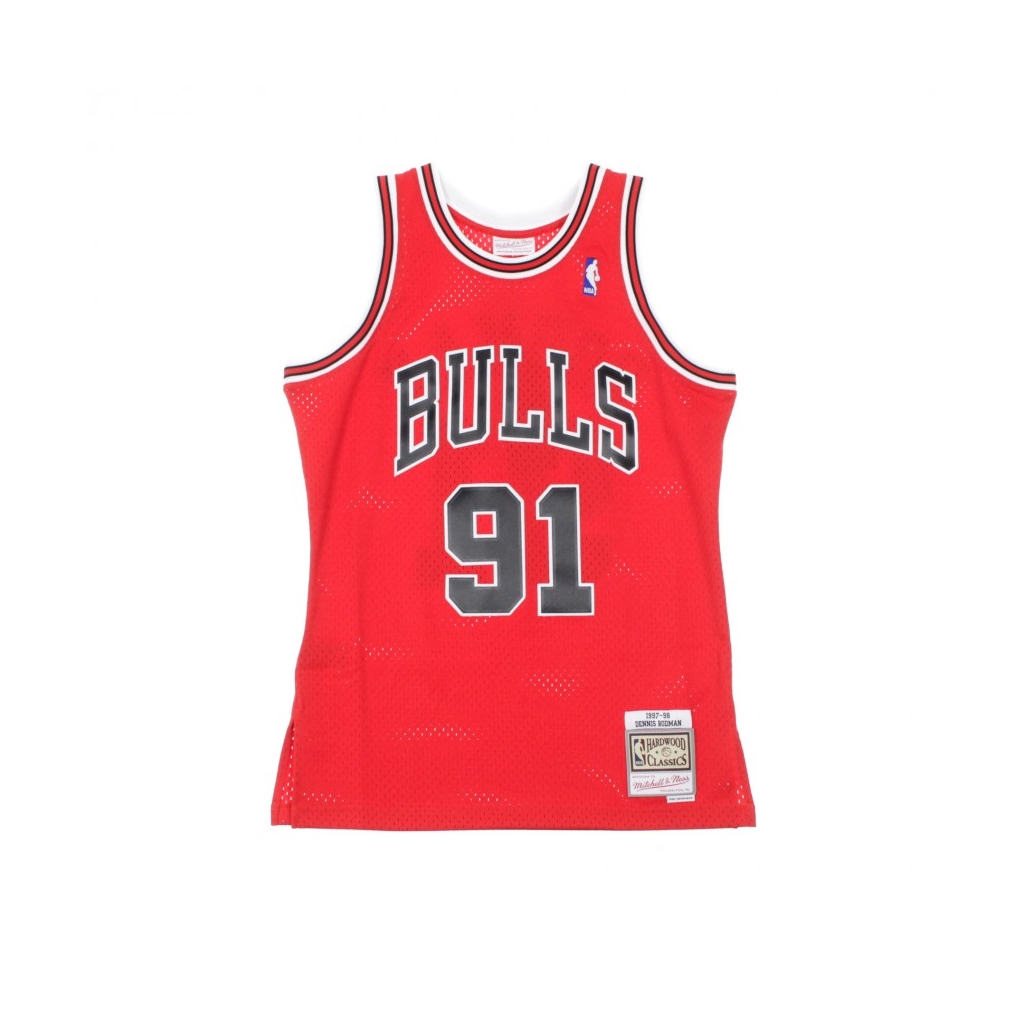 CANOTTA BASKET NBA SWINGMAN JERSEY DENNIS RODMAN NO91 1997-98 CHIBUL ROAD ORIGINAL TEAM COLORS