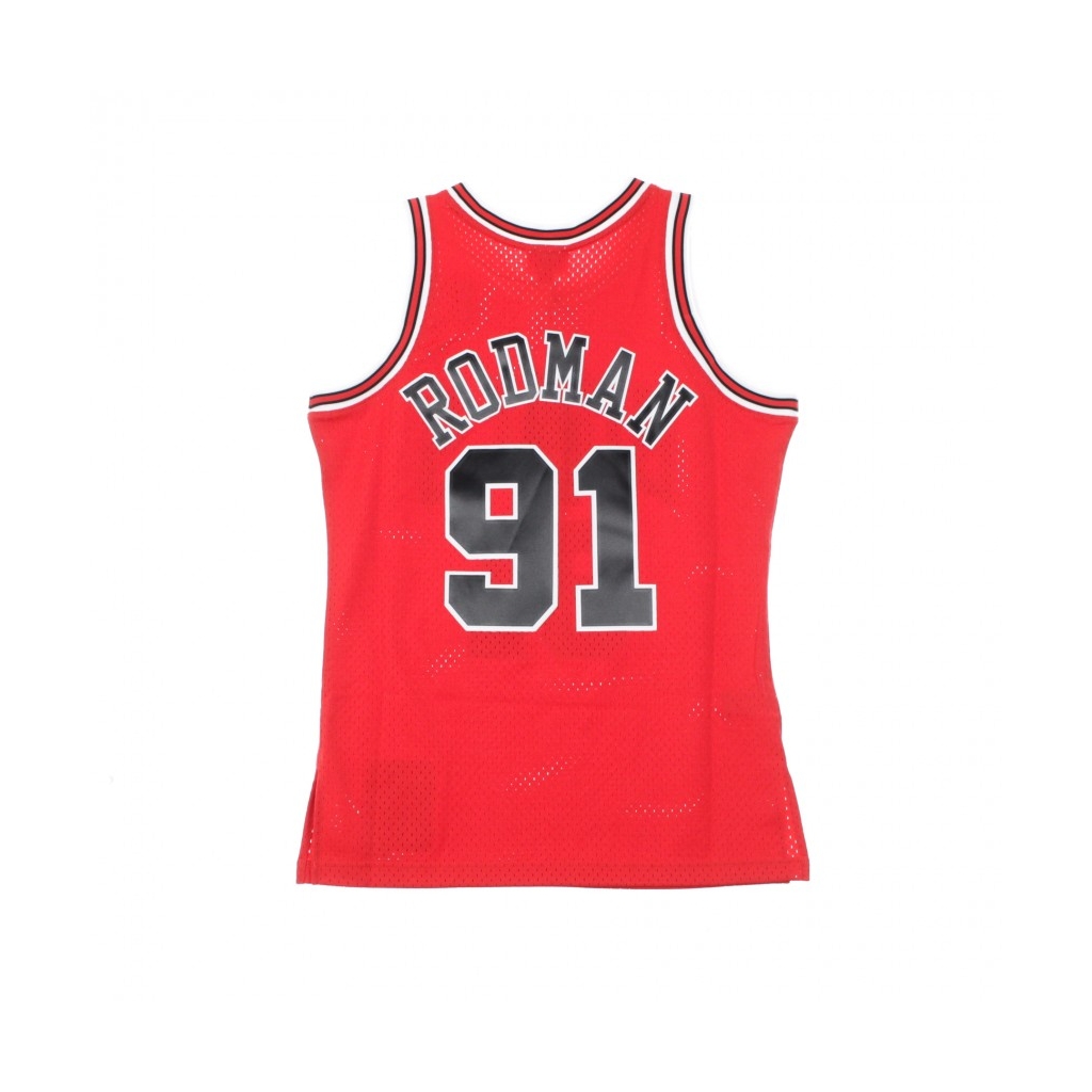 CANOTTA BASKET NBA SWINGMAN JERSEY DENNIS RODMAN NO91 1997-98 CHIBUL ROAD ORIGINAL TEAM COLORS