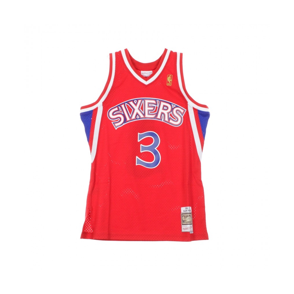 CANOTTA BASKET NBA SWINGMAN JERSEY ALLEN IVERSON NO3 1996-97 PHI76E ROAD ORIGINAL TEAM COLORS