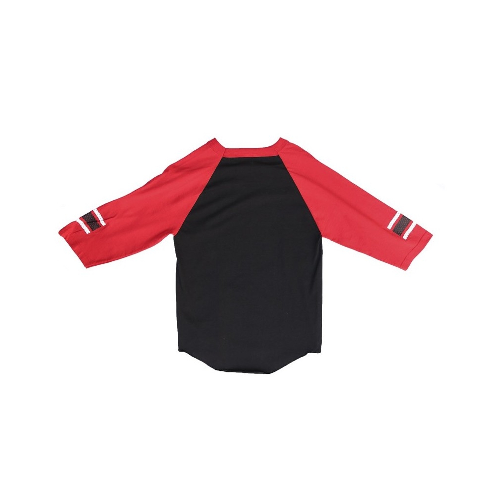 MAGLIETTA FAMOUS T-SHIRT MESH 3/4 SLEEVES WILD RAGLAN Black/Red/White unico