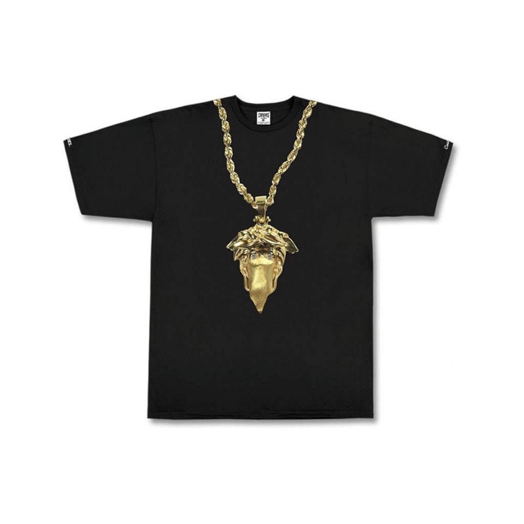 FELPA GIROCOLLO CROOKS  CASTLES SWEATSHIRT CREWNECK MEDUSA CHAIN Black/Gold unico